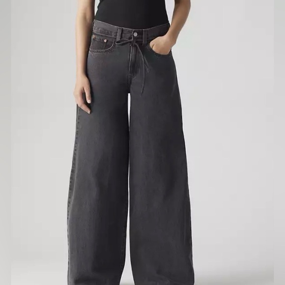 Levi's Denim - Levi's Charcoal  Super Wide-Leg Jeans